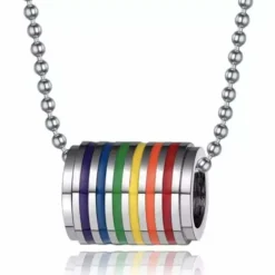 Regnbue vedhæng med kæde.