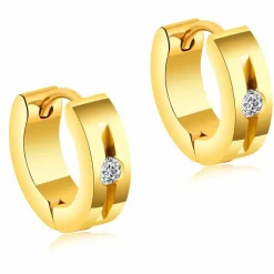 Ørering forgyldt "CZ Steel" 1stk