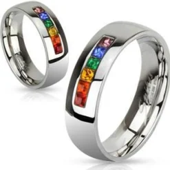 Ring med CZ i farver