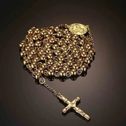 Rosenkrans i forgyldt stål.