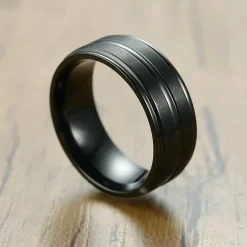 Rustfri stål ring sort