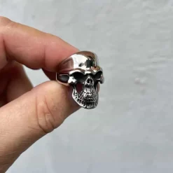 Skull biker ring i stål