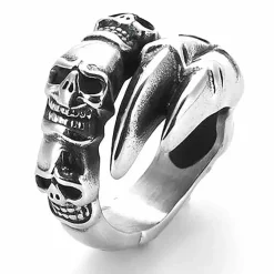 Skull ring i rustfri stål 2cm bred