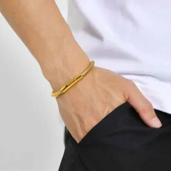 Snake Golden armbånd i ædelstål 20,5 cm