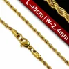 Snoet forgyldt stålkæde på 43 cm