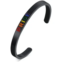 Sort Bangle Pride armbånd i ædelstål.