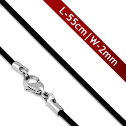 Sort gummisnor 2mm/55cm