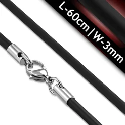 Sort gummisnor 3mm/60cm