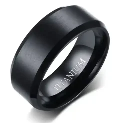 Sort herrering i titanium – 8 mm mat finish