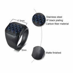 Sort herrering med blå carbon