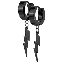 Sort Lyn ørering i ædelstål