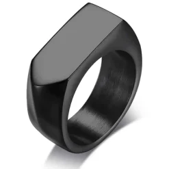 Sort Marc rustfri stål ring blank