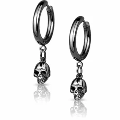 Sort skull kranie ørering 1 stk.