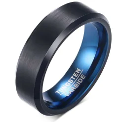 Sort/Blå tungstenring