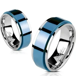 Spinning IP Blue ring i rustfri stål.