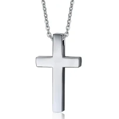 Steel korsmykke med kæde