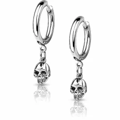 Steel skull kranie ørering 1 stk.