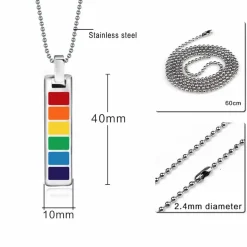Stick Gpride halssmykke i stål.