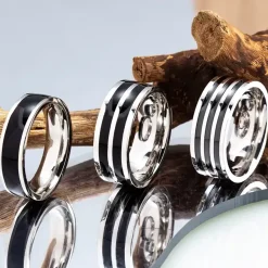 Stil-ringe i rustfri stål 3 stk.