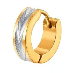 Stål Groove Hoop – Herre Ørering i forgyldt Stål (1 stk)