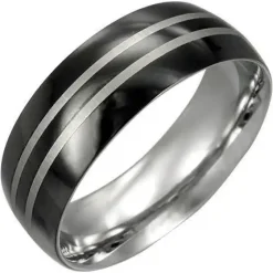 Stribe Herre ring i Rustfrit stål