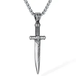 Sværd som halskæde i stål.