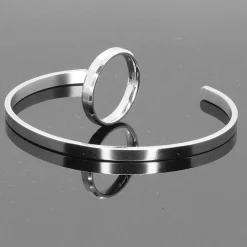 Thin line bangles - 4mm bred. / Rustfri stål