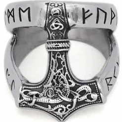 Thorshammer ring i rustfri stål