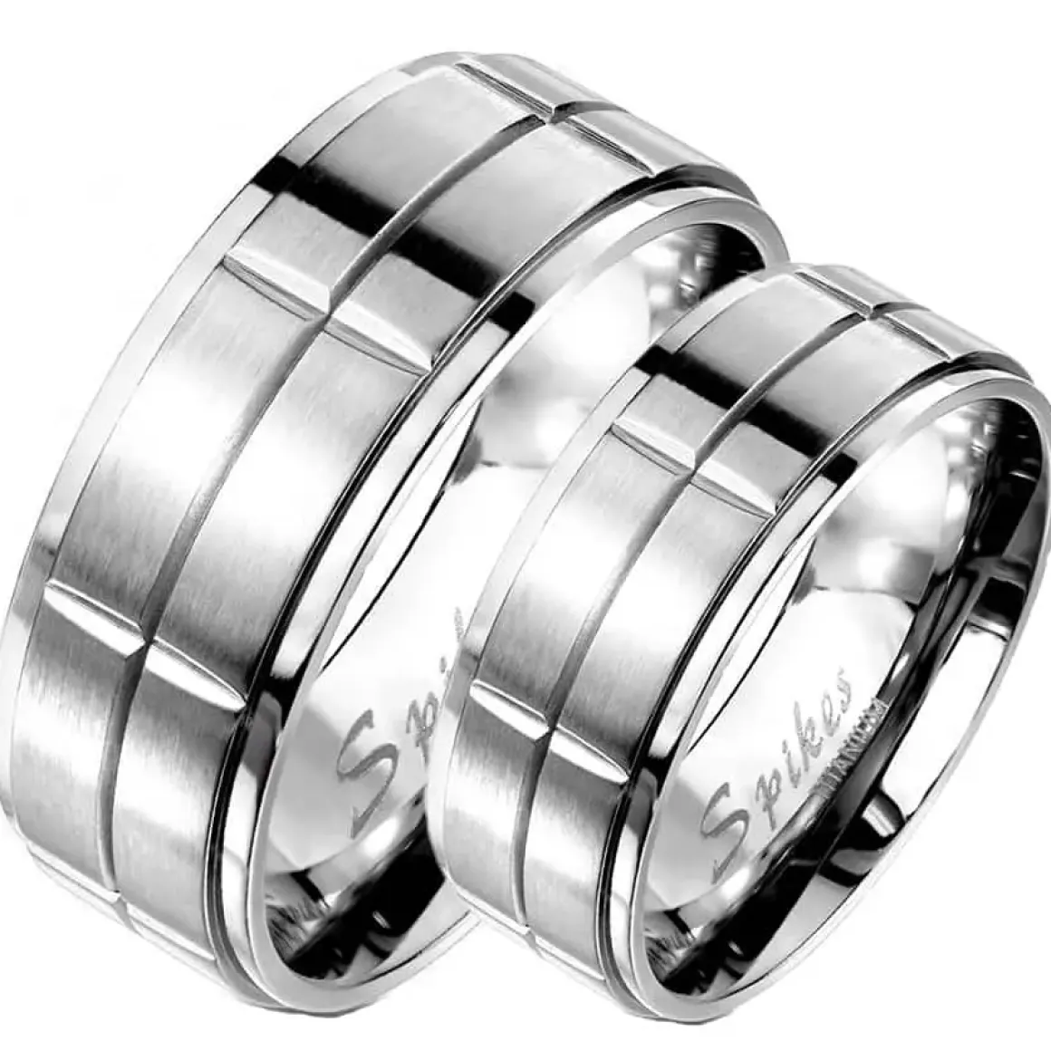 Titanium ring i blokmønster