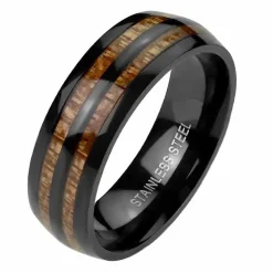 Tree inlay herrering i ædelstål