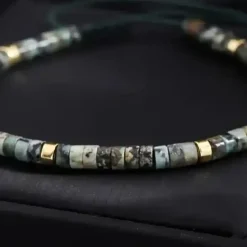 Turkis naturperle armbånd til mænd – justerbar