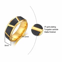 TXM Tungstenring mat forgyldt