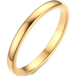 Tynd forgyldt tungstenring