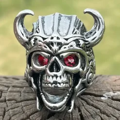 Viking Skullring i ædelstål.
