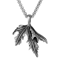 Weed halssmykke i rustfri stål