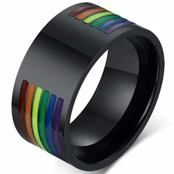 Wide pride ring i stål.