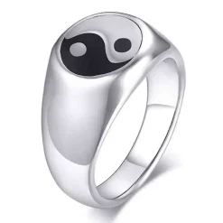 Yen & Yang ædelstål ring